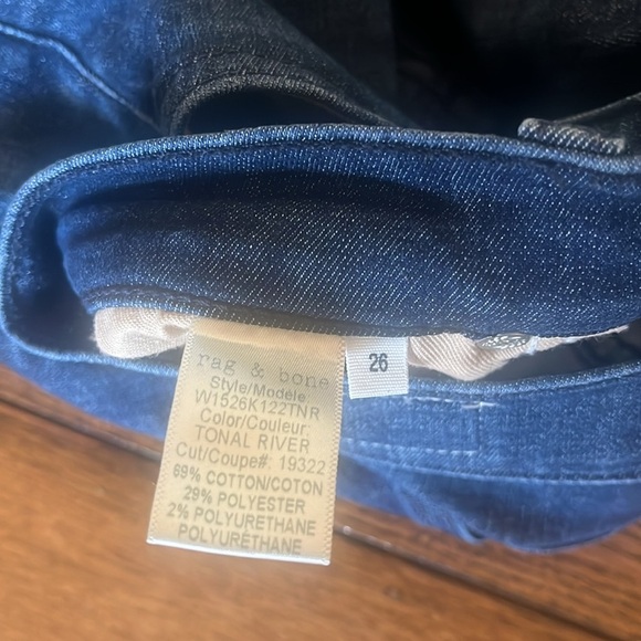 Rag  Bone Ankle Skinny Raw Hem in Tonal River Size 26 - Picture 11 of 13